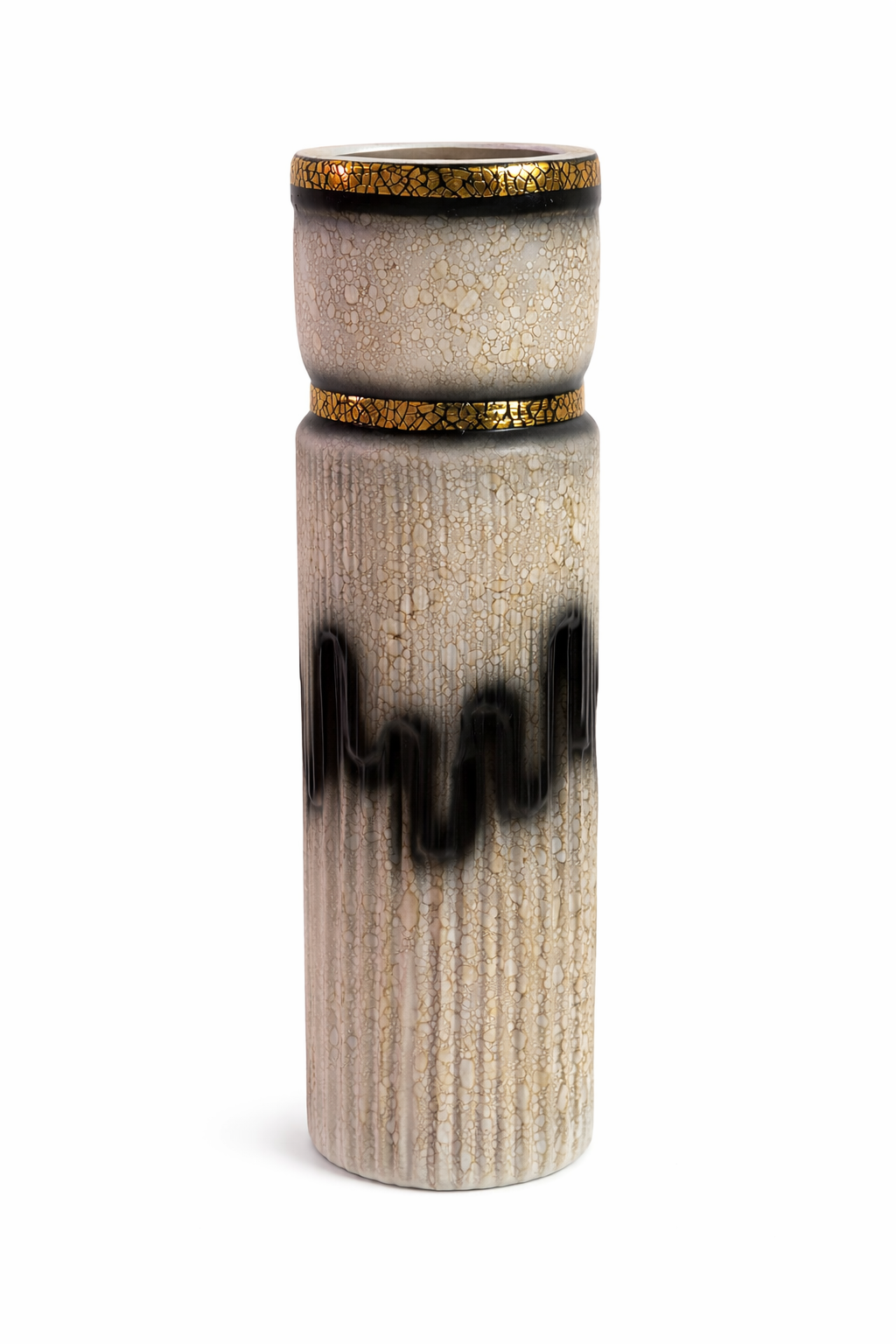 Ceramic vase with smoky design