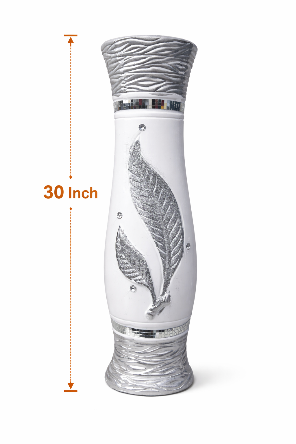 White & Silver Decorative Floor Vase 2