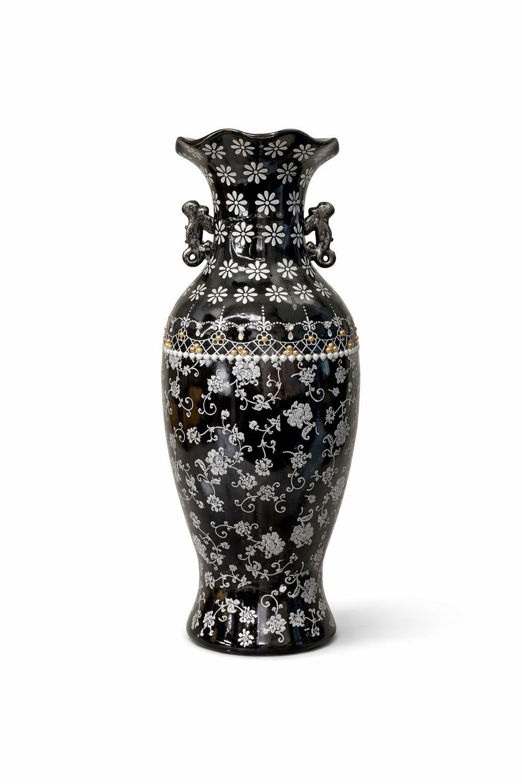 Black Artisan Ceramic Vase